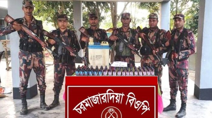 চরমাজারদিয়া সীমান্তে ভারতীয় ফেনসিডিল ও মনোগোল্ড কফ সিরাপ জব্দ